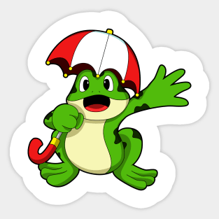 Frog with Umbrella Sticker